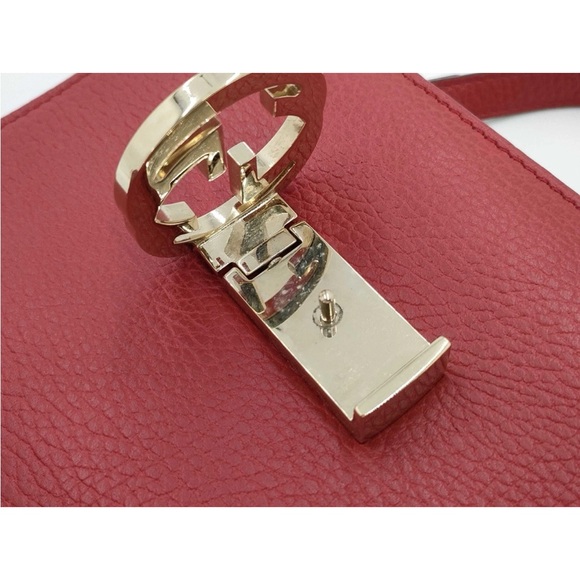 Gucci GG Interlocking G Red Leather Crossbody Shoulder Bag - Picture 6 of 10